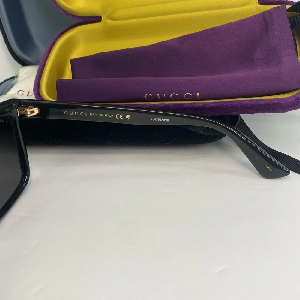 New  💯 Authentic Gucci Grey Browline Men's Sunglasses GG0748S 001 59.